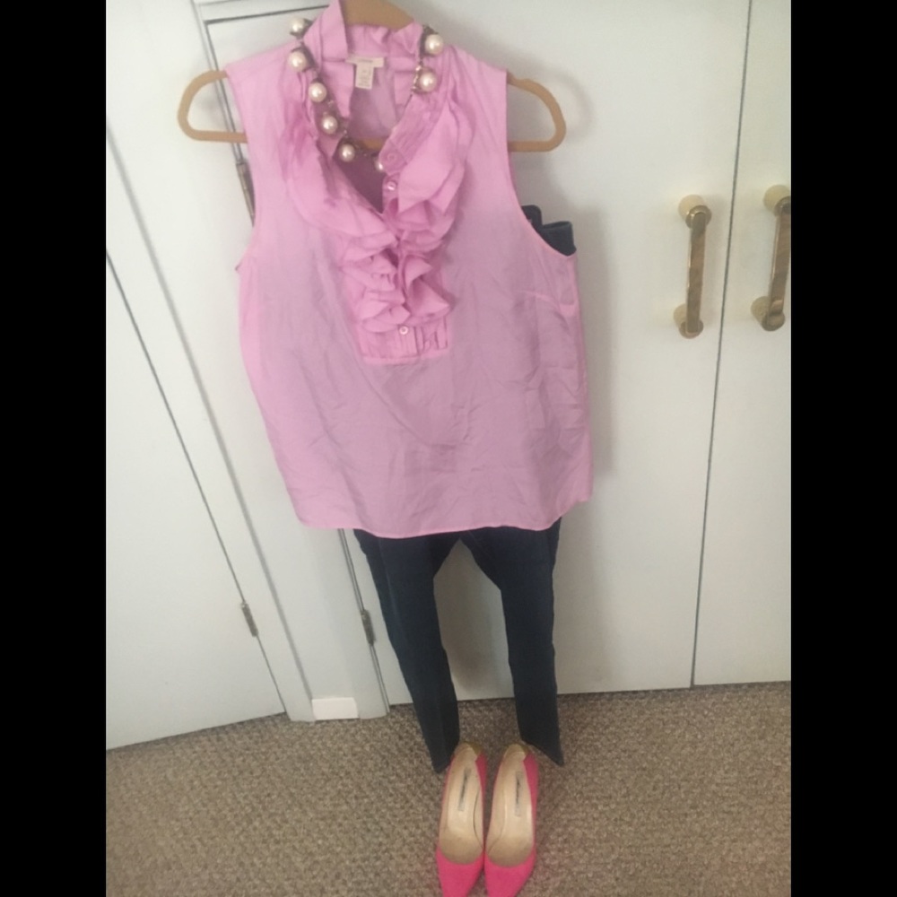 Beautiful lavender ruffle front top - J.Crew